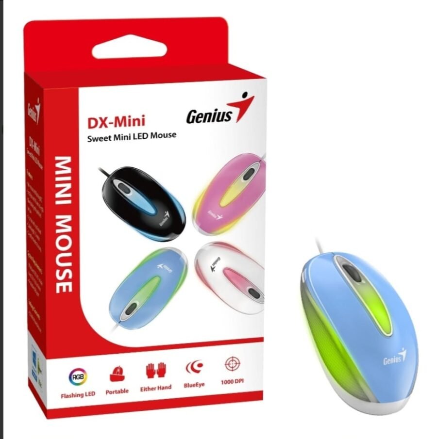 Mouse Genius Nx-mini Luminoso Usb Color Azul