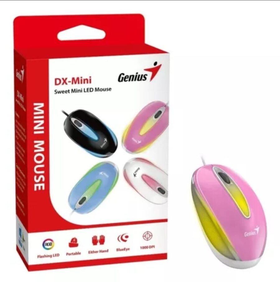 Mouse Genius Nx-mini Luminoso Usb Color Rosa